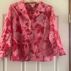Talbots Valentines day red/pink button down soft cotton shirt